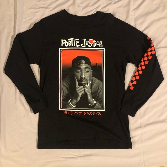 Poetic Justice Other - ☀️ MENS Medium POETIC JUSTICE Tupac long sleeve graphic tee (BLACK/RED)